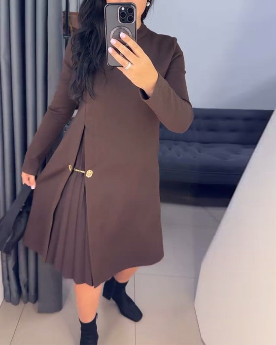 Elegantes Kleid mit gemustertem Patchwork