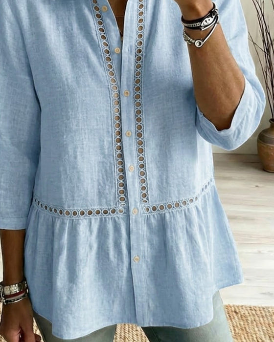 Hemd durchbrochen 3/4-Arm