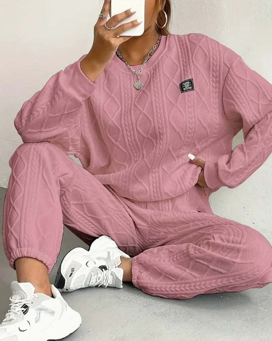 Zweiteiler Set Fadengefasst Jacquard Casual