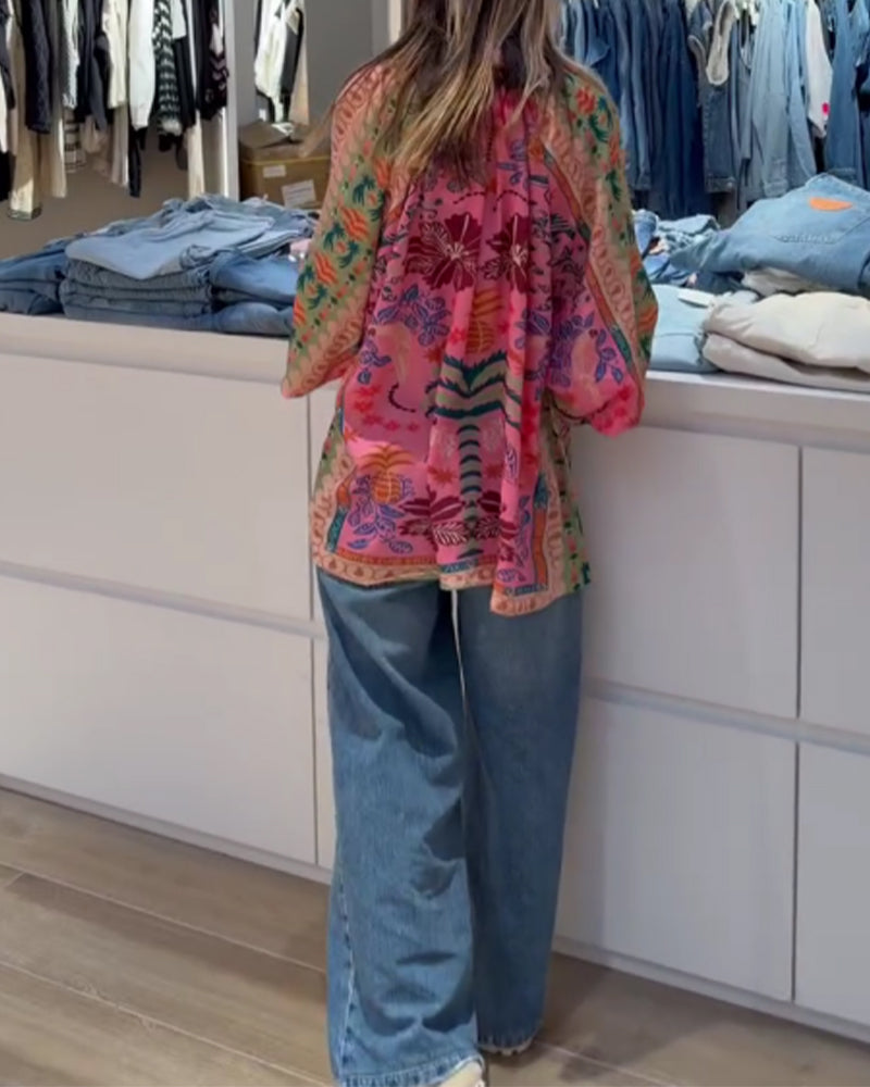 Bluse Bohemian Druck