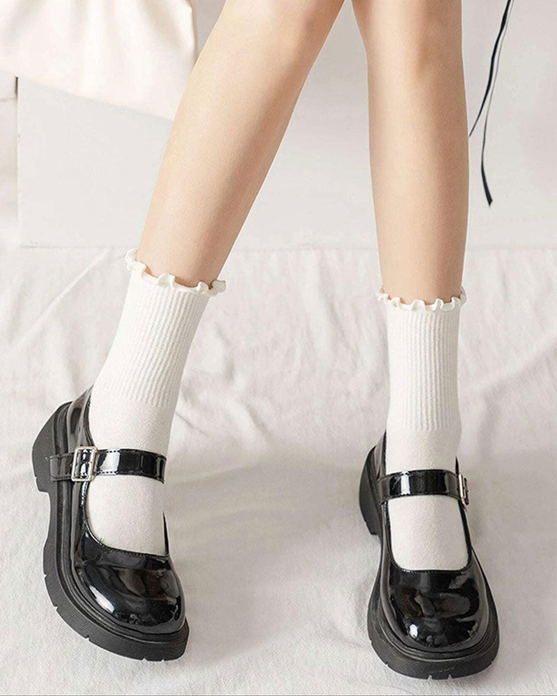 Socken Damen Rüsche Kante (6 Paare)