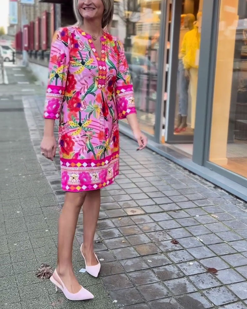 Kleid Blumendruck Gerade