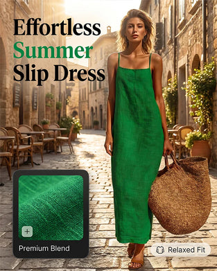 Kleid Einfarbig Spaghettiträger Maxi