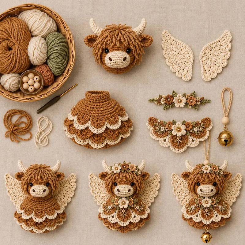 🪽 Tier Engel Häkel Verzierung DIY Set