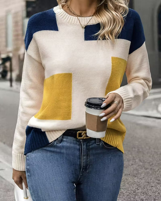 Modischer Pullover mit Rundhalsausschnitt