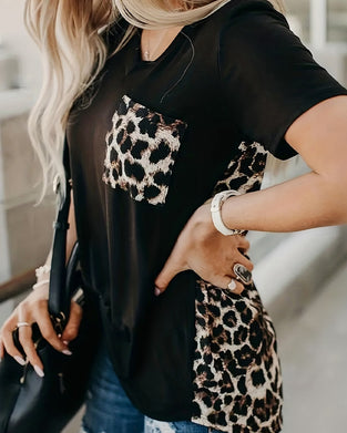 T-Shirt Leopardenmuster Kurzarm
