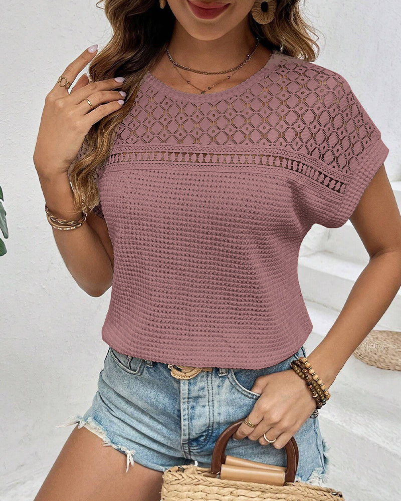 T-Shirt Raglan Netz Hohl Aus Atmungsaktiv