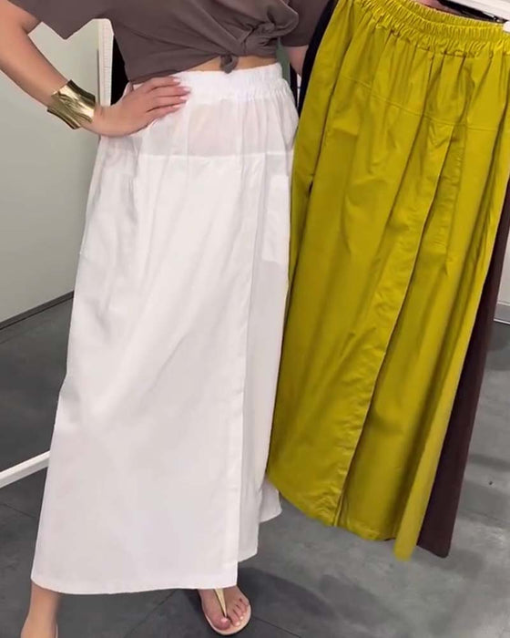 Hose Lässig Schürze Stil Knöchellang