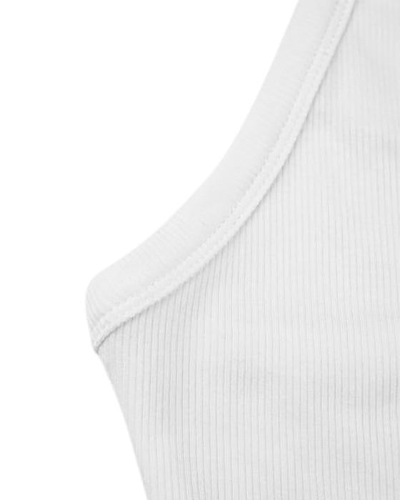 Tanktop in Unifarbe mit V-Ausschnitt und rückenfreiem Design