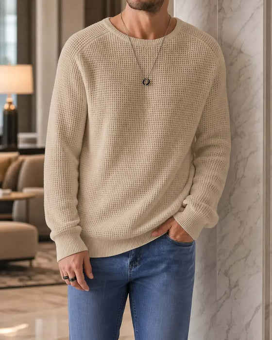 Pullover Herren Stilvoll Lässig Gestrickt