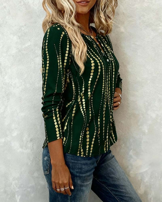 Langarm-T-Shirt mit Knopfdruck