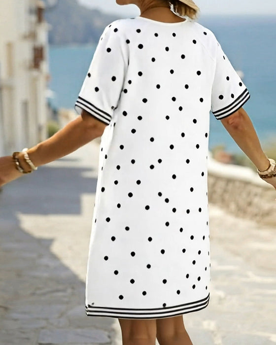 Kleid Polka-Dot Streifen Shift
