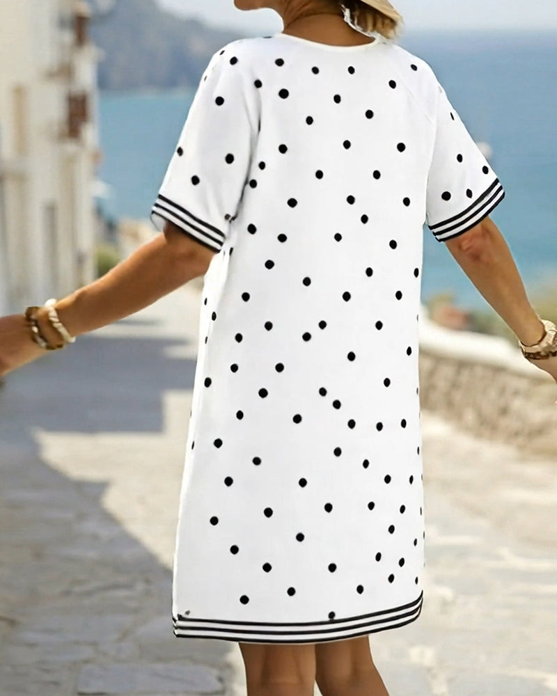 Kleid Polka-Dot Streifen Shift