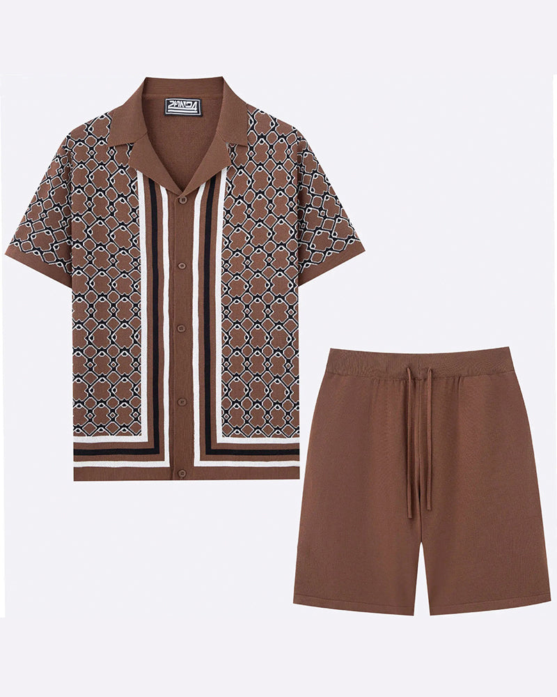 Set Kurzarm Cardigan Und Shorts Zweiteilig