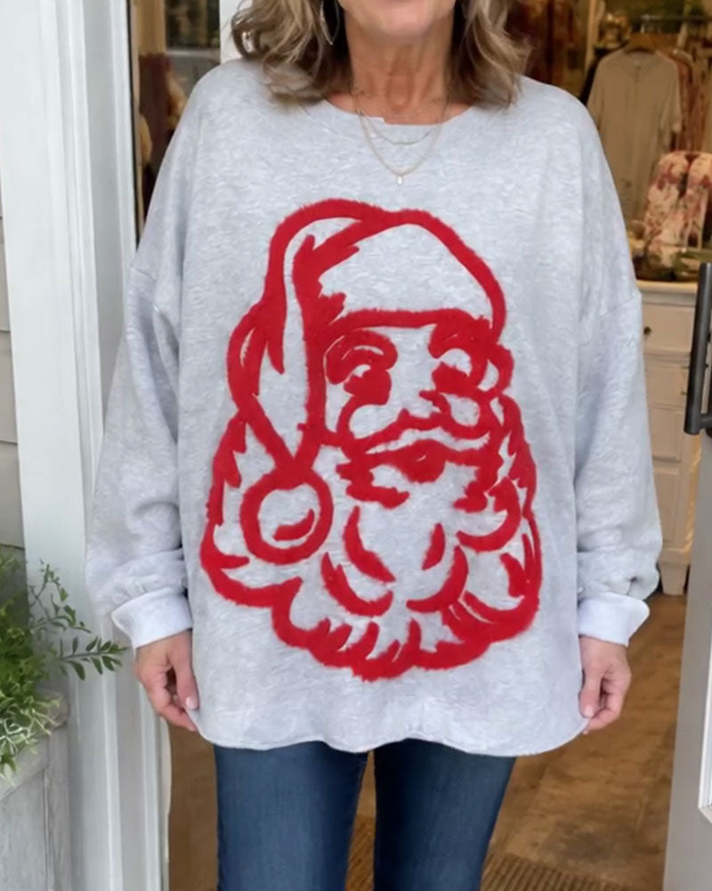 Sweatshirt Stilvoll Weihnachtsmann Locker