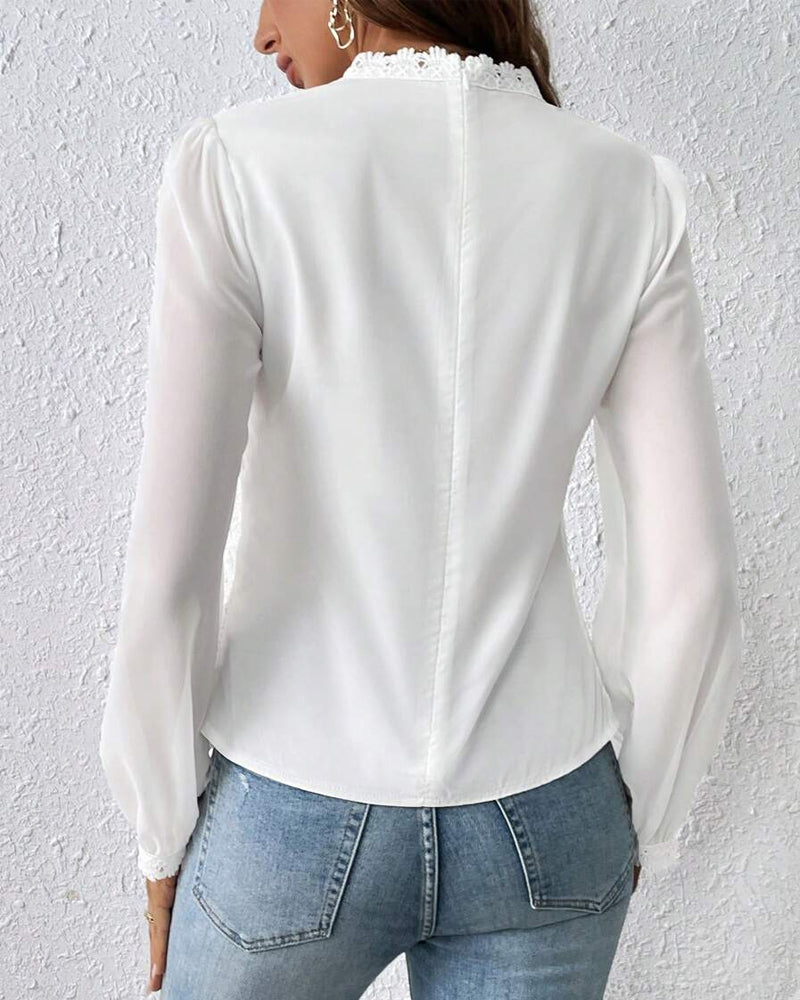 Top Spitze Langarm Elegant