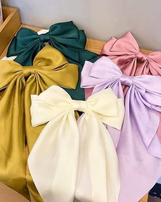 🔥 Große Schleife Haarspange Für Damen – Hochzeit & Alltag Pferdeschwanz Accessoire Mit Langem Ende