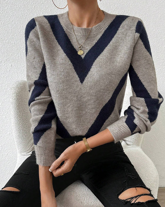 Pullover Mit Geometrischem Muster Und Rundhalsausschnitt Merkmalen
