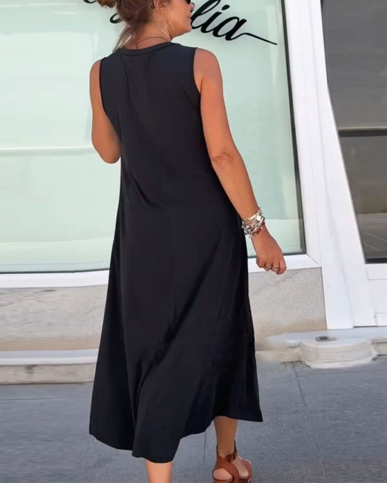 Kleid Einfarbig Ärmellos