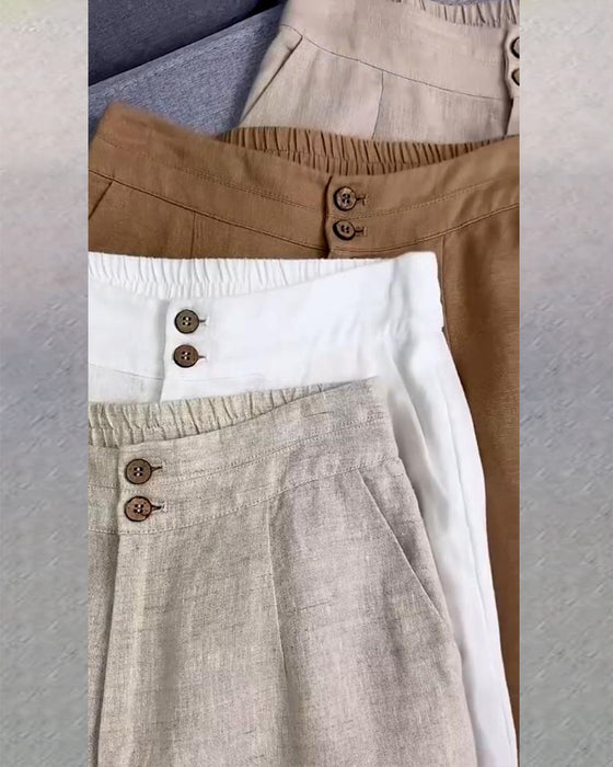 Hose Lässig Unifarbe Tasche
