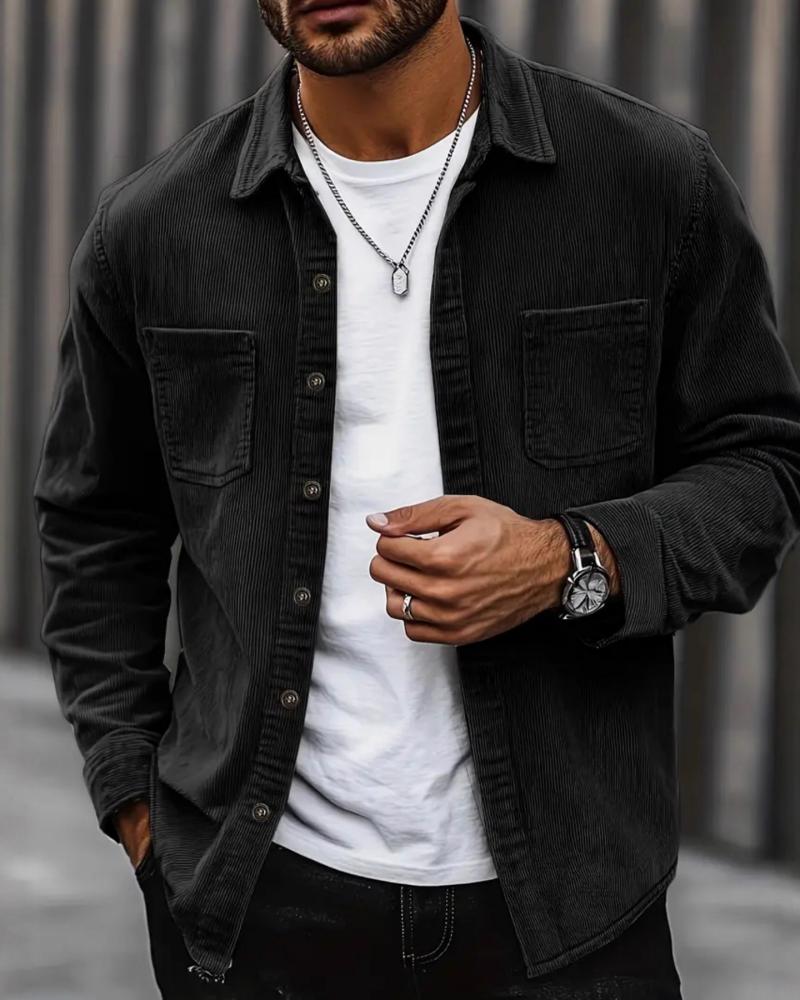👔 Herren Lässige Cordhemdjacke – Klassische Textur Trifft Alltagskomfort