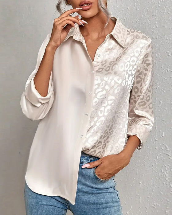 Hemd Satin Leopardenmuster Splice