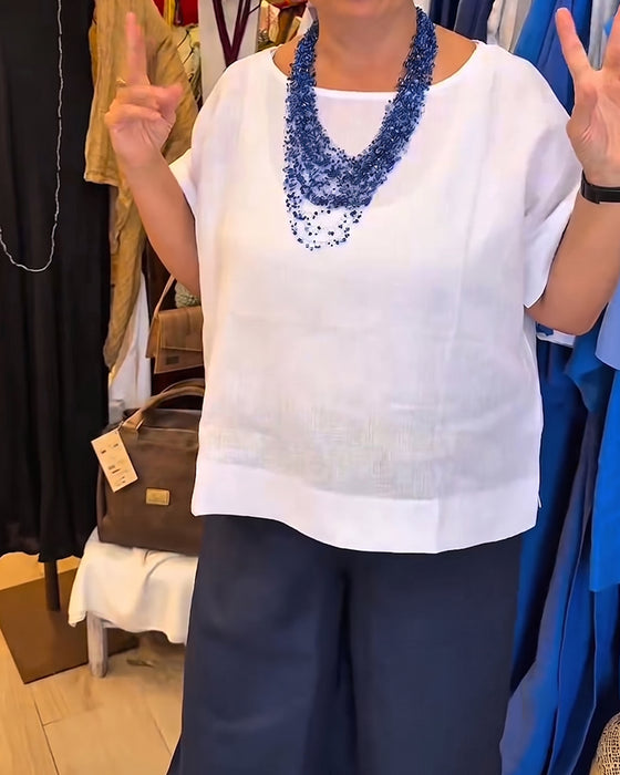 Bluse Rundhals Einfarbig Gerade Lässig