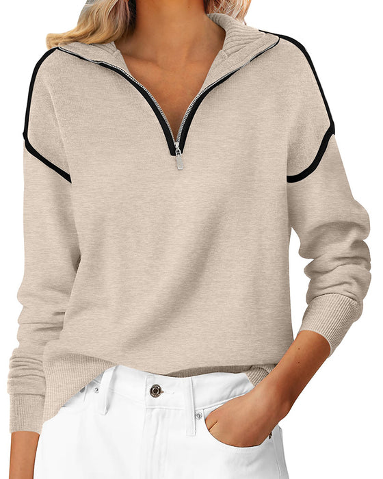 Sweatshirt Revers Reißverschluss Linie