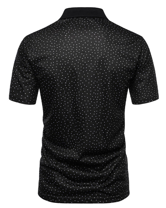 Lässiges Polo-Kragen-T-Shirt Mit Kleinen Punkten