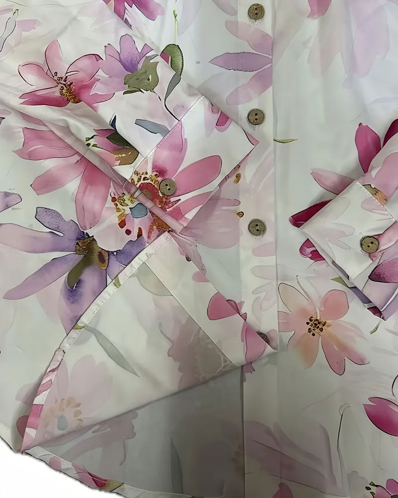 Hemd Langarm Blumenmuster