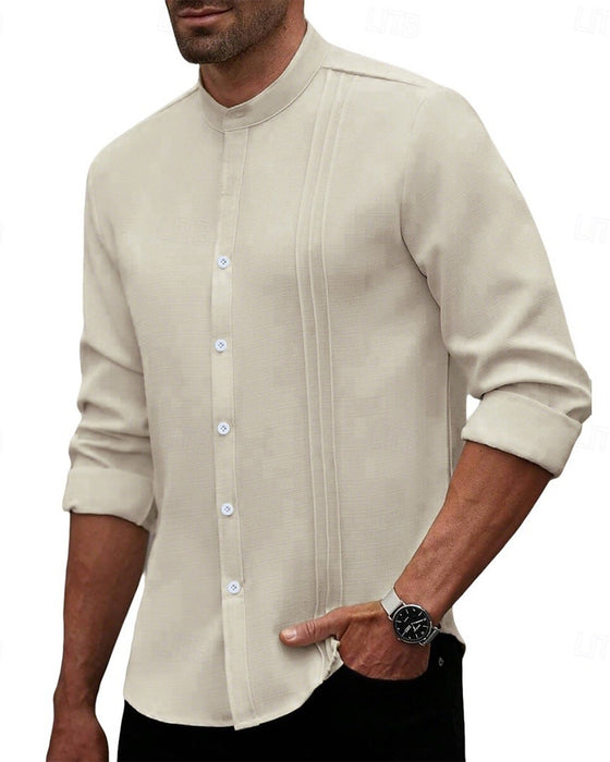 Herren Hemd Mode Mini-Mandarin-Kragen