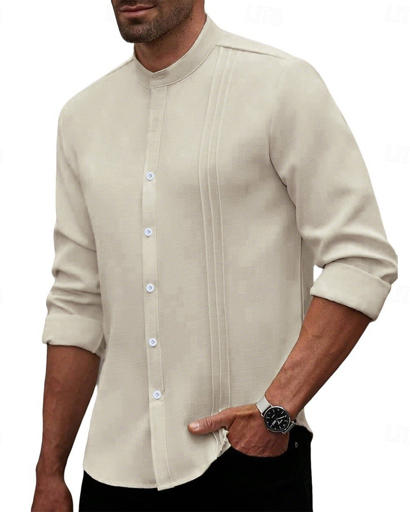 Herren Hemd Mode Mini-Mandarin-Kragen