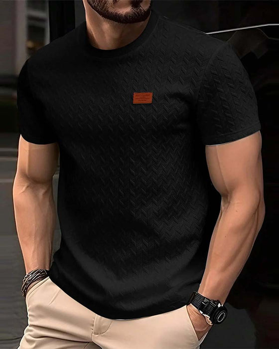 T-Shirt Herren Jacquard Kurzarm
