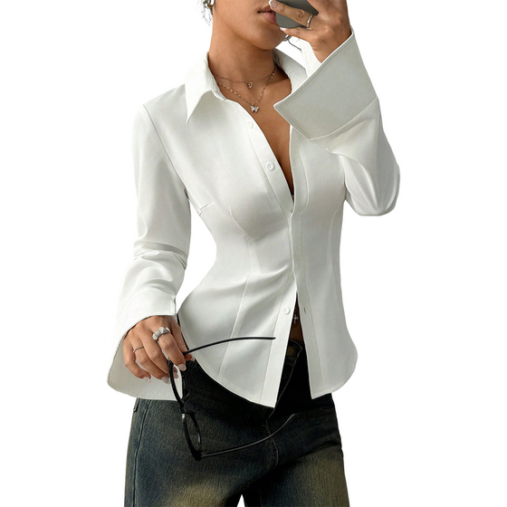 Damen Eleganter Slim-Fit Hemd