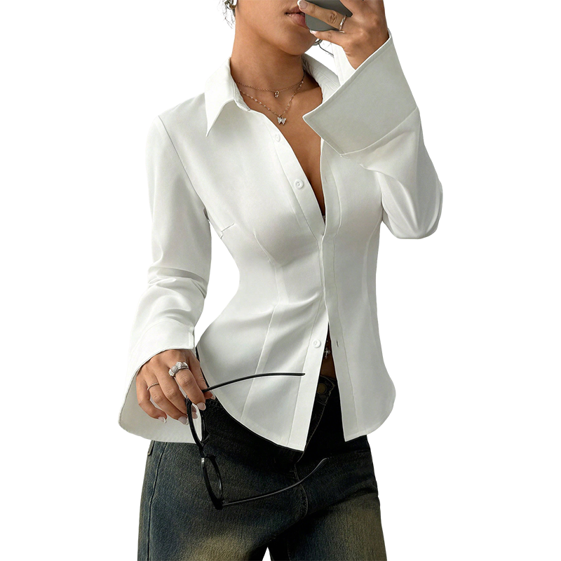 Damen Eleganter Slim-Fit Hemd
