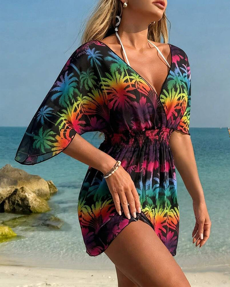 Cover-up Regenbogen-Druck Strand