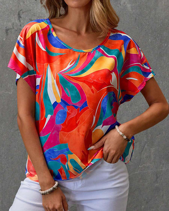 T-Shirt Rundhals Kurzarm Bedruckt