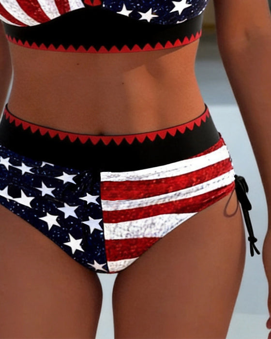 Bikini Hohe Taille Gedruckt