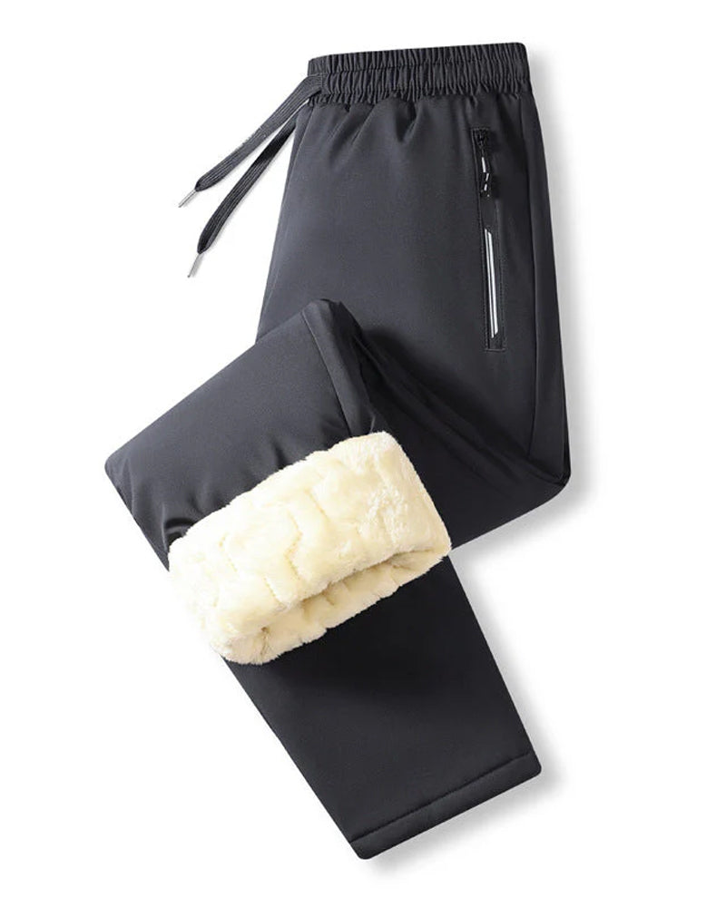 Herren Hose Warm Gefüttert Wasserdicht Zugband