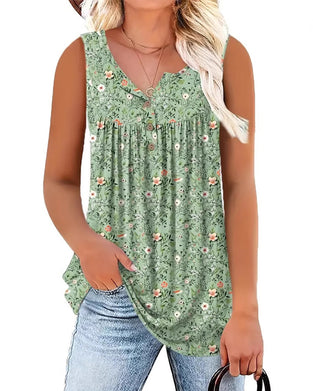 Tank Top Blumig Ärmellos