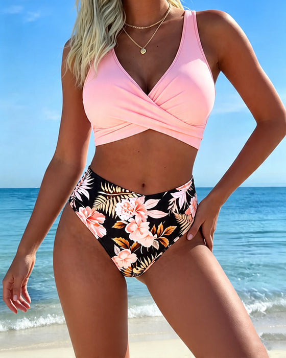 Bikini Gekreuzt Hohe Taille