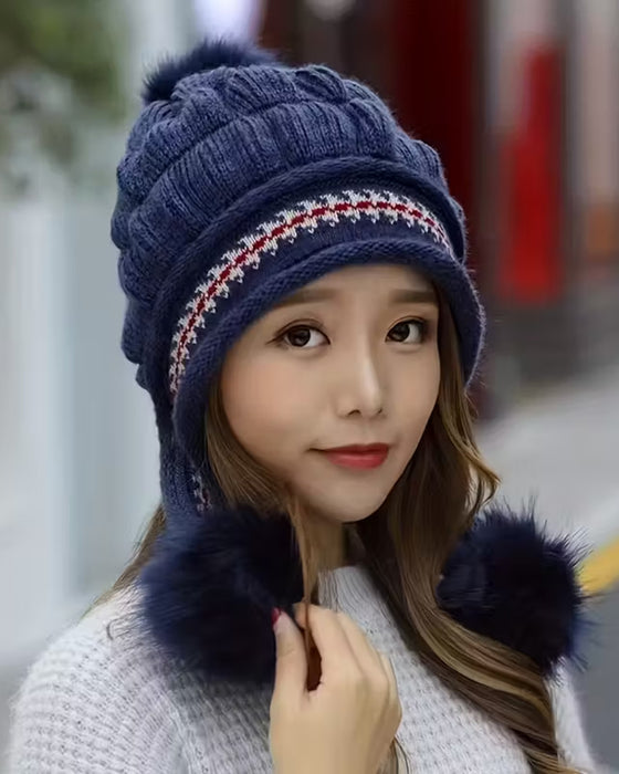 Fantasy-Fleece-Beanie Mit Ohrenklappen