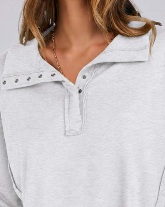 Sweatshirt Einfarbig Langarm