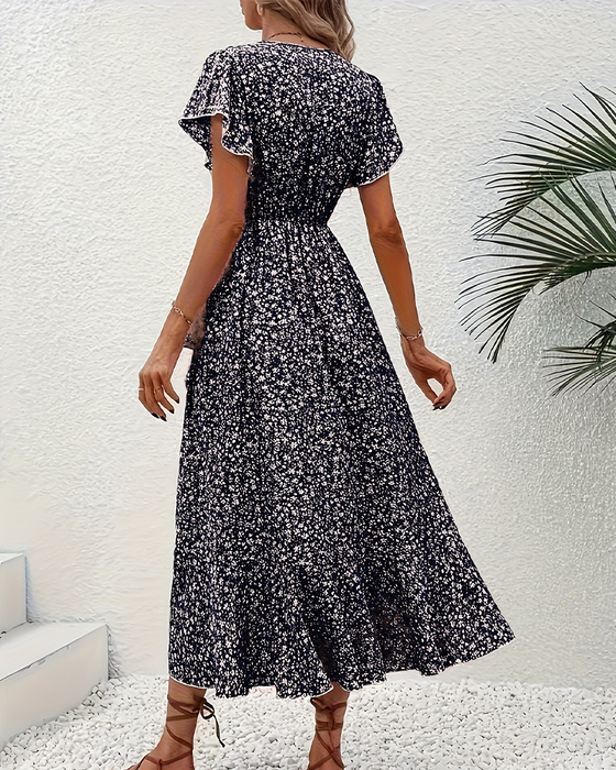 Kleid kleine Blüten binden vorne Urlaub