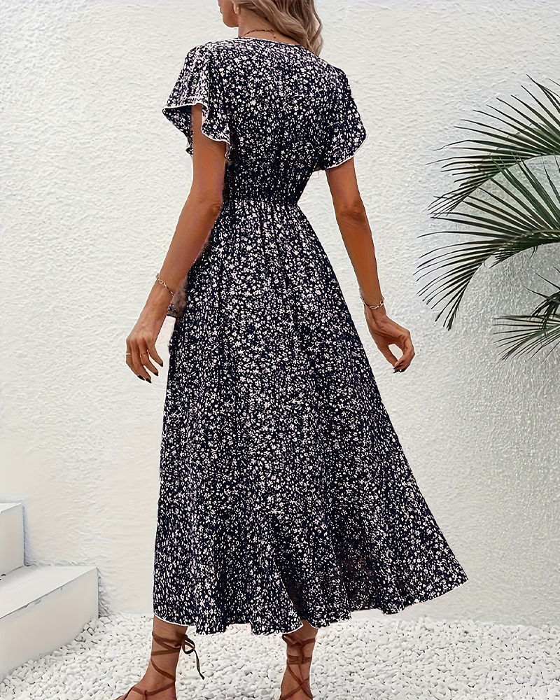 Kleid kleine Blüten binden vorne Urlaub