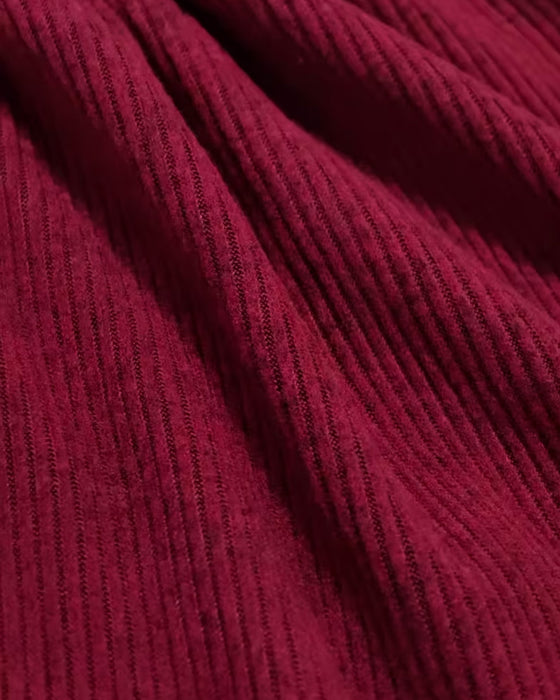 Strickkleid Revers Kontrast Laternenärmel