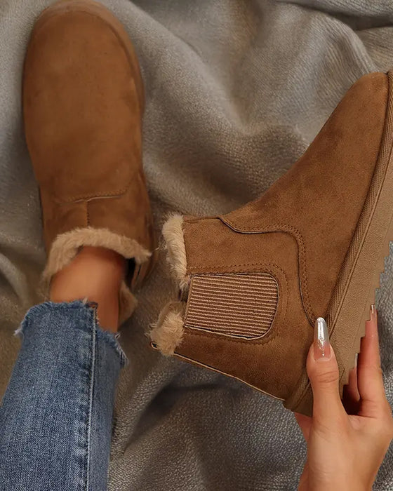 Stiefel Damen Dicke Sohle Winter Schnee
