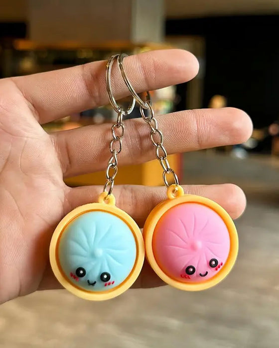 Süßes Dumpling Drückbares Leuchten Squishies Fidget Schlüsselanhänger