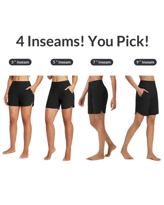 Shorts Hohe Taille Schlitz Sportlich Lässig