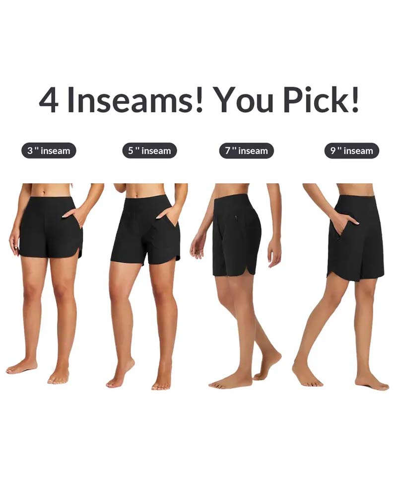 Shorts Hohe Taille Schlitz Sportlich Lässig